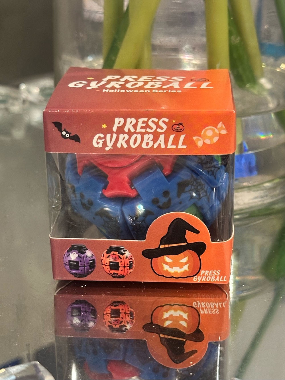 NIB Halloween Press Gyroball Fidget Spinner Sensory Toy Spooky Boo Basket Kawaii